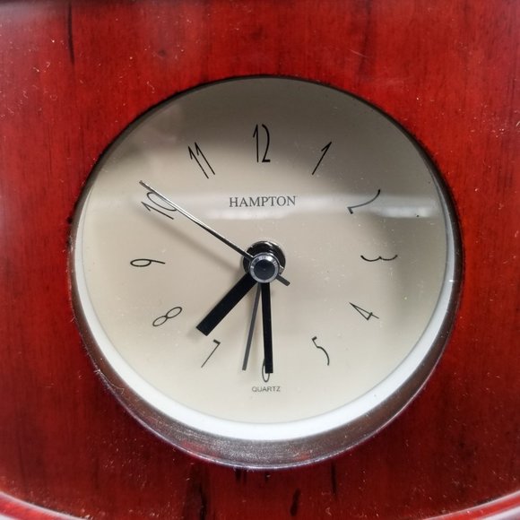 Hampton Quartz Wood Mantle Shelf Clock Time Medium Brown 4.50" WORKS - Picture 4 of 12
